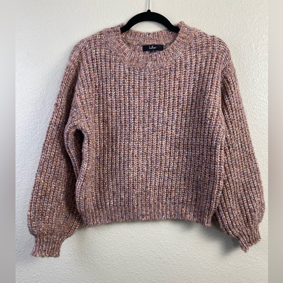 Lulus Wool blend Chunky knit Sweater Women’s Small Balloon Sleeve Boho Fall Cozy - Picture 10 of 10